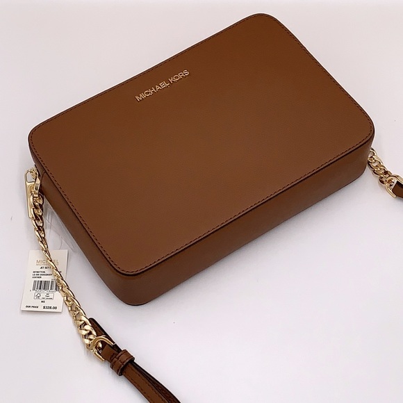 MICHAEL KORS JET SET TRAVEL LARGE EAST WEST CHAIN CROSSBODY BAG LUGGAGE - Picture 13 of 15